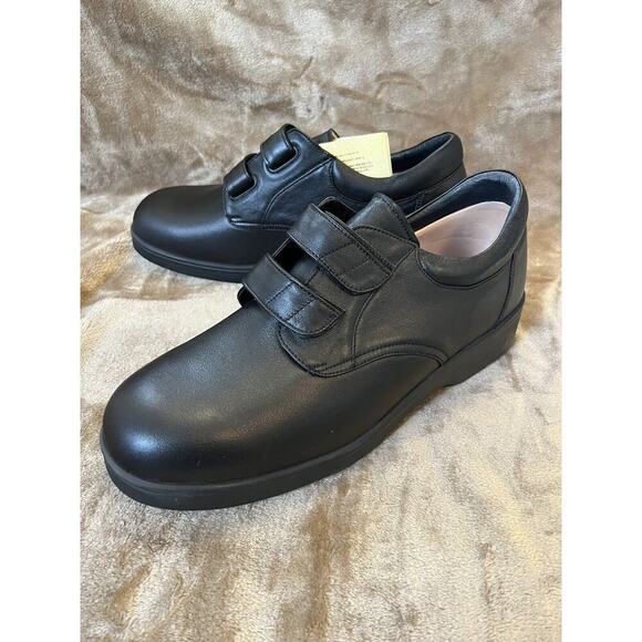 Apex Footwear Men's Black Conform Double Strap Orthopedic Shoes 1260M Size 12W - Picture 2 of 7